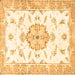 Square Machine Washable Medallion Brown Traditional Rug, wshtr4646brn