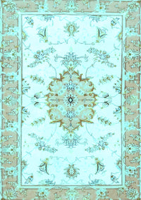 Medallion Light Blue Traditional Rug, tr4646lblu