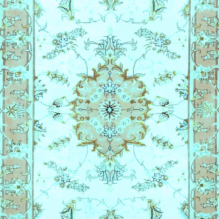 Medallion Light Blue Traditional Rug, tr4646lblu