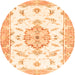 Machine Washable Medallion Orange Traditional Area Rugs, wshtr4646org