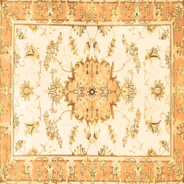 Square Medallion Brown Traditional Rug, tr4646brn