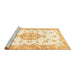 Sideview of Machine Washable Medallion Brown Traditional Rug, wshtr4646brn