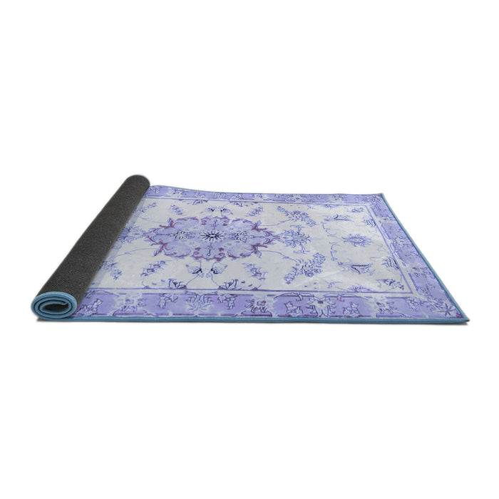 Sideview of Medallion Blue Traditional Rug, tr4646blu