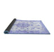 Sideview of Medallion Blue Traditional Rug, tr4646blu