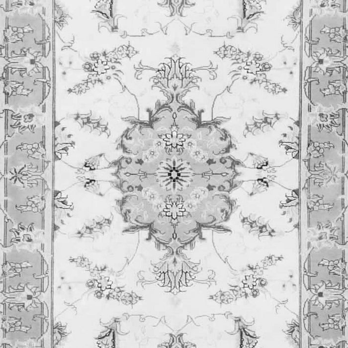 Serging Thickness of Machine Washable Medallion Gray Traditional Rug, wshtr4646gry