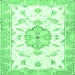 Square Medallion Emerald Green Traditional Rug, tr4646emgrn