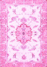 Medallion Pink Traditional Rug, tr4646pnk