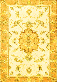 Medallion Yellow Traditional Rug, tr4646yw