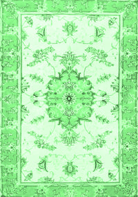 Medallion Emerald Green Traditional Rug, tr4646emgrn