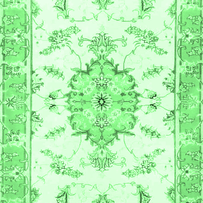 Medallion Emerald Green Traditional Rug, tr4646emgrn
