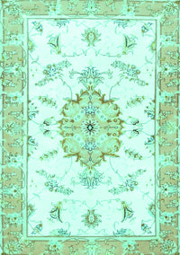 Medallion Turquoise Traditional Rug, tr4646turq