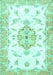 Medallion Turquoise Traditional Rug, tr4646turq