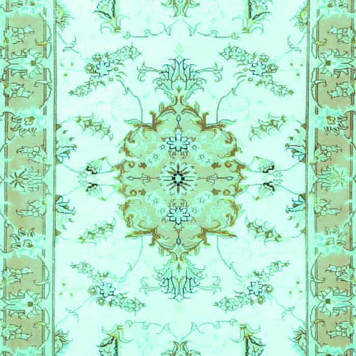 Medallion Turquoise Traditional Rug, tr4646turq