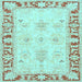 Square Persian Light Blue Traditional Rug, tr4647lblu