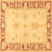 Square Persian Brown Traditional Rug, tr4647brn