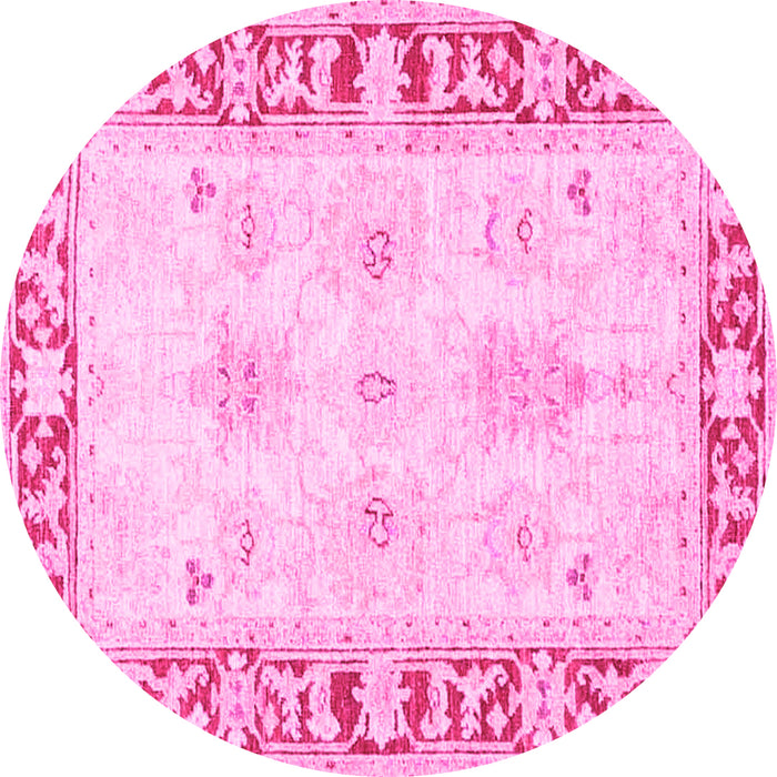 Round Persian Pink Traditional Rug, tr4647pnk