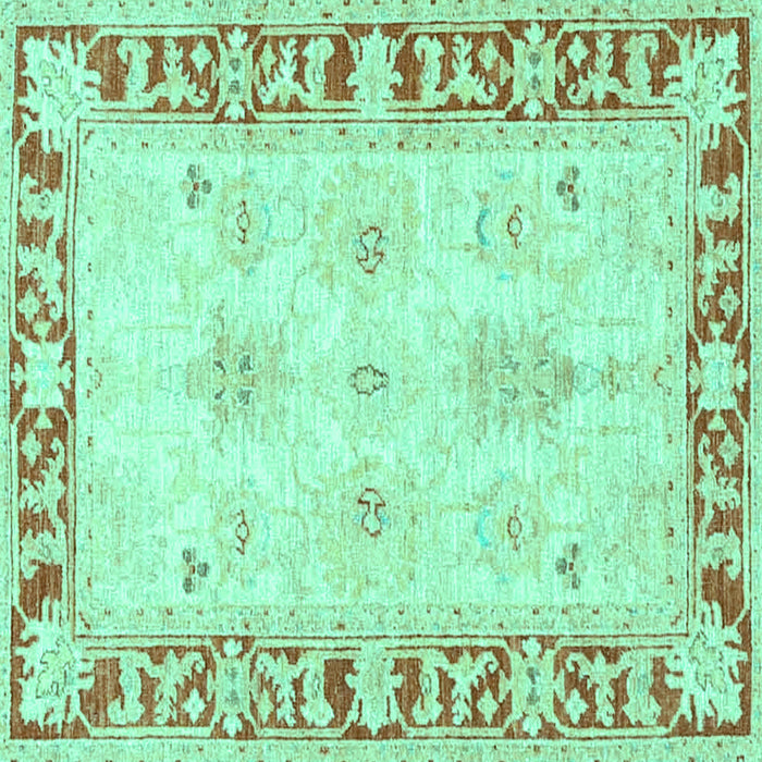 Square Machine Washable Persian Turquoise Traditional Area Rugs, wshtr4647turq