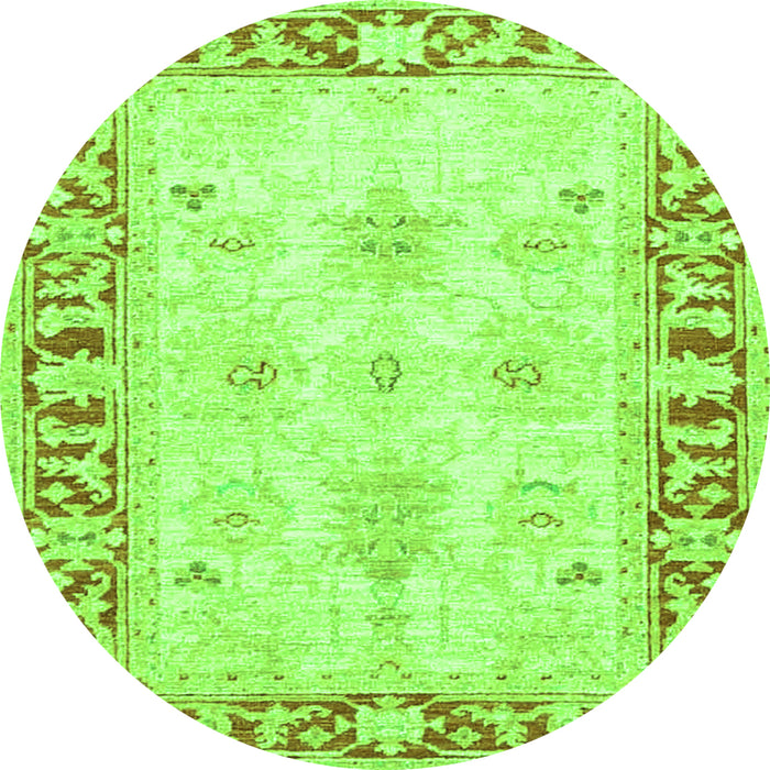 Square Persian Green Traditional Rug, tr4647grn