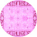 Round Persian Purple Traditional Rug, tr4647pur