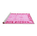 Sideview of Machine Washable Persian Pink Traditional Rug, wshtr4647pnk