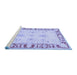 Sideview of Machine Washable Persian Blue Traditional Rug, wshtr4647blu