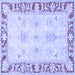 Square Persian Blue Traditional Rug, tr4647blu