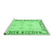 Sideview of Machine Washable Persian Emerald Green Traditional Area Rugs, wshtr4647emgrn