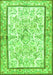 Serging Thickness of Machine Washable Persian Green Traditional Area Rugs, wshtr4648grn