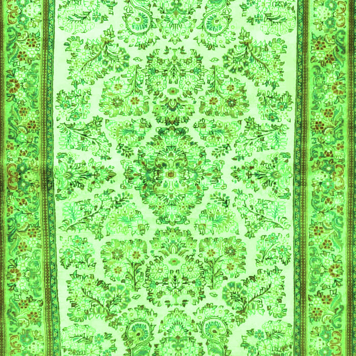 Serging Thickness of Machine Washable Persian Green Traditional Area Rugs, wshtr4648grn