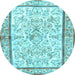 Round Persian Light Blue Traditional Rug, tr4648lblu