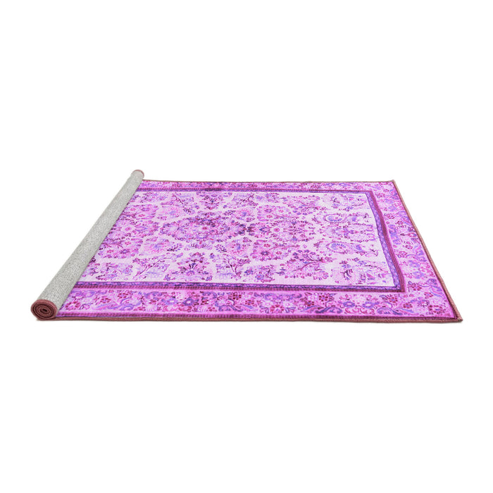 Sideview of Machine Washable Persian Purple Traditional Area Rugs, wshtr4648pur