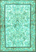 Machine Washable Persian Turquoise Traditional Area Rugs, wshtr4648turq