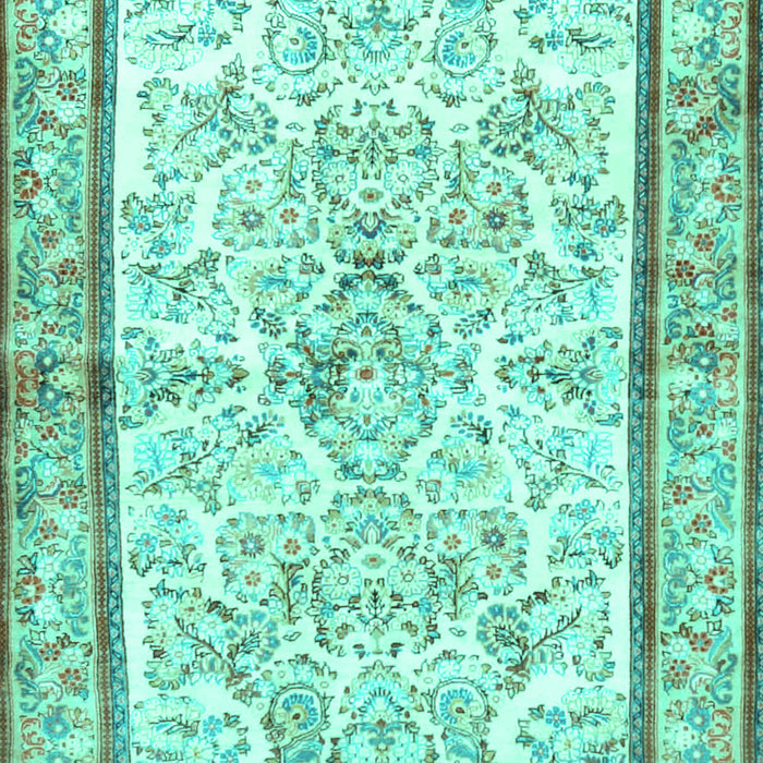 Machine Washable Persian Turquoise Traditional Area Rugs, wshtr4648turq