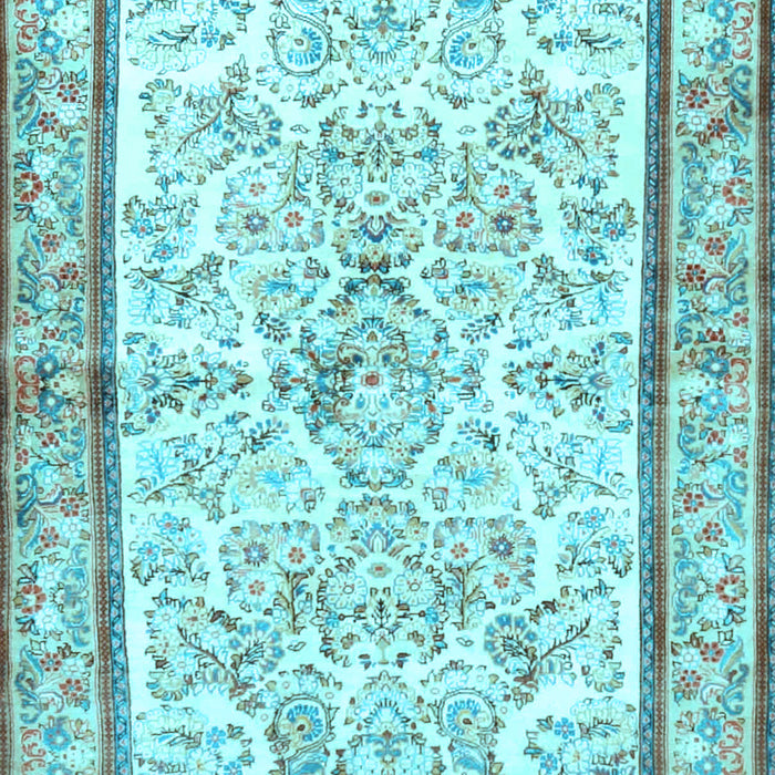Machine Washable Persian Light Blue Traditional Rug, wshtr4648lblu