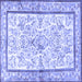 Square Machine Washable Persian Blue Traditional Rug, wshtr4648blu