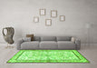 Machine Washable Persian Green Traditional Area Rugs in a Living Room,, wshtr4648grn