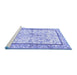 Sideview of Machine Washable Persian Blue Traditional Rug, wshtr4648blu