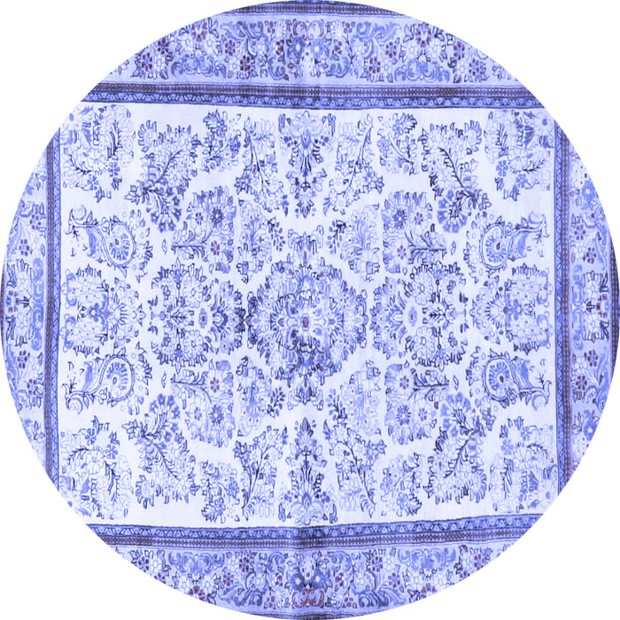 Round Persian Blue Traditional Rug, tr4648blu