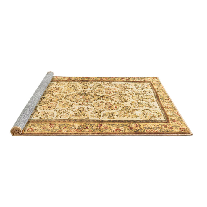 Sideview of Machine Washable Persian Brown Traditional Rug, wshtr4648brn