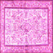 Square Persian Pink Traditional Rug, tr4648pnk