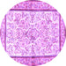 Round Persian Purple Traditional Rug, tr4648pur