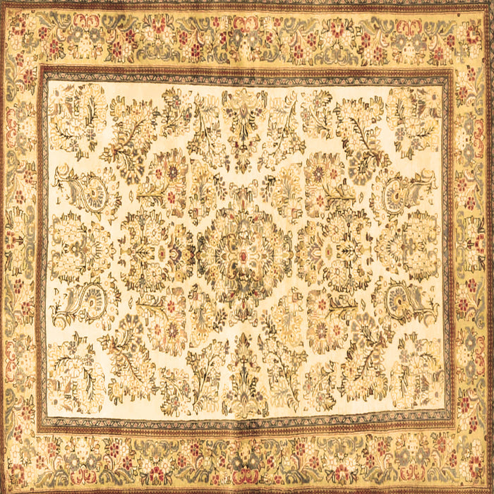 Square Machine Washable Persian Brown Traditional Rug, wshtr4648brn