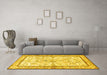 Machine Washable Persian Yellow Traditional Rug in a Living Room, wshtr4648yw