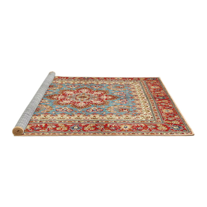 Sideview of Machine Washable Traditional Red Rug, wshtr4649