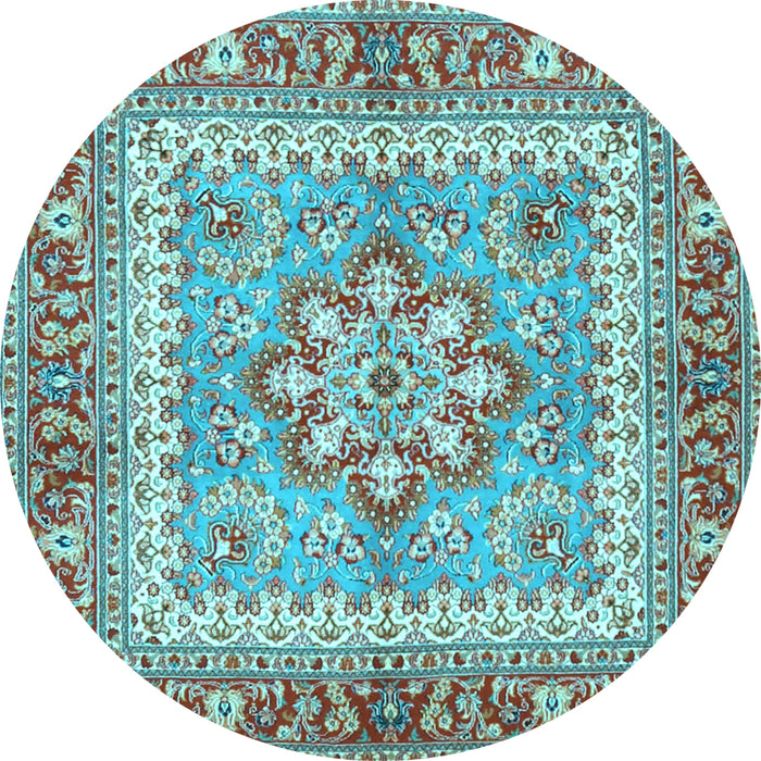 Round Persian Light Blue Traditional Rug, tr4649lblu