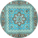 Round Persian Light Blue Traditional Rug, tr4649lblu