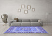 Machine Washable Persian Blue Traditional Rug in a Living Room, wshtr4649blu