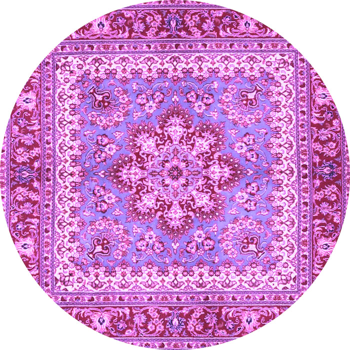 Round Persian Purple Traditional Rug, tr4649pur