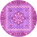 Round Persian Purple Traditional Rug, tr4649pur