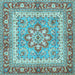 Square Persian Light Blue Traditional Rug, tr4649lblu
